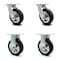 Service Caster 6 Inch Black Pneumatic Wheel Caster Swivel with Swivel Locks and 2 Rigid, 2PK SCC-100S150-PNB-BSL-2-R-2 - alternate 1